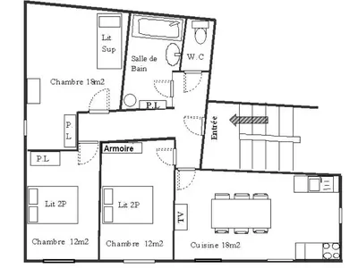 Plan de l'établissement Résidence Arnaud Nicole - Appartement très spacieux au coeur du village MAE-0723