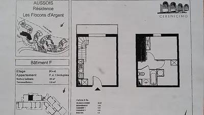 Plan de l'établissement Résidence Les Flocons D'argent - Appartement confortable au pied des pistes. MAE-0813