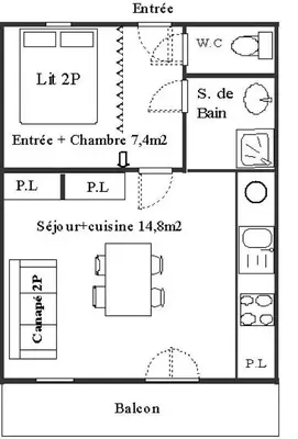 Plan de l'établissement Résidence Genevray - Bel appartement avec vue dégagée sur les montagnes MAE-0883