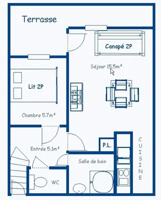 Plan de l'établissement Résidence Corniche - Proche de la base de loisir avec une terrasse MAE-0903