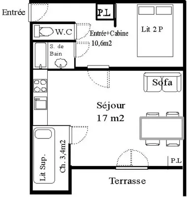 Plan de l'établissement Résidence Saint Sebastien - Appartement fonctionnel avec terrasse ensoleillée. MAE-0923