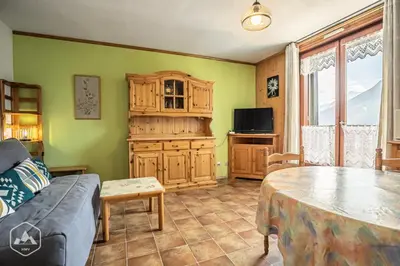 Télévision ou salle de divertissement dans l'établissement Résidence Saint Sebastien - Bel appartement en étage avec vue dégagée sur les montagnes MAE-0963