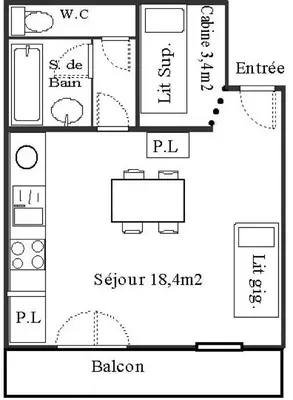 Plan de l'établissement Résidence Fleurs - Studio confortable avec belle vue sur les montagnes proche des pistes MAE-0983