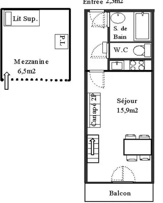 Plan de l'établissement Résidence Setives - Appartement vintage-chic avec belle vue sur les montagnes. MAE-1023