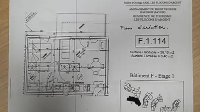 Plan de l'établissement Résidence Les Flocons D'argent - Appartement douillet et confortable au pied des pistes MAE-1093