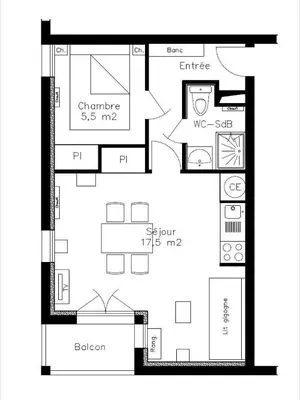 Plan de l'établissement Résidence Fleurs - LES FLEURS - FLE 127 MAE-1103