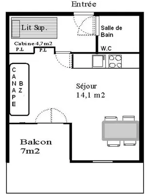 Plan de l'établissement Résidence Saint Sebastien - Studio cocooning avec vue sur les montagnes MAE-1113