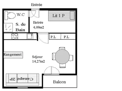 Plan de l'établissement Résidence Saint Sebastien - Charmant studio tout équipé avec balcon MAE-1123