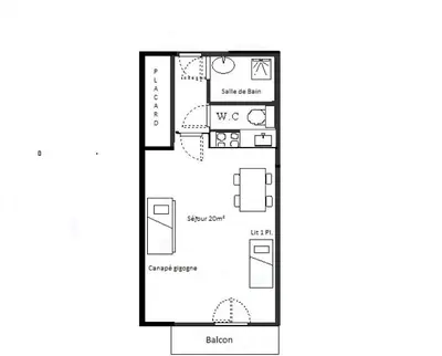 Plan de l'établissement Résidence Setives - Studio lumineux et confortable avec vue sur les montagnes MAE-1153