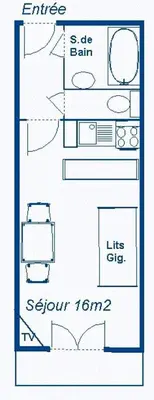 Plan de l'établissement Résidence Setives - Studio en étage avec vue degagée sur les montagnes. MAE-1213