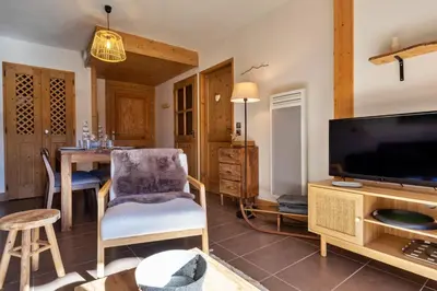 Télévision ou salle de divertissement dans l'établissement Crépines - Appartement 2 à 4 personnes au pied des pistes