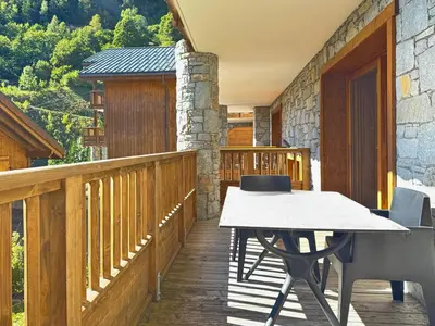 Balcon ou terrasse dans l'établissement Crépines - Appartement 2 à 4 personnes au pied des pistes