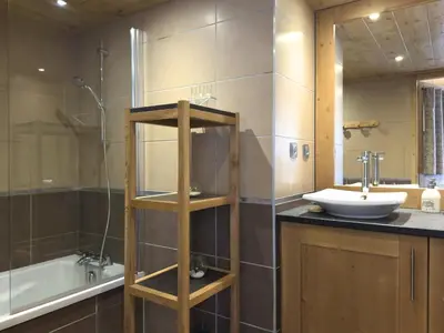 Salle de bains dans l'établissement Arpette Appartement 2/4 personnes au pied des pistes