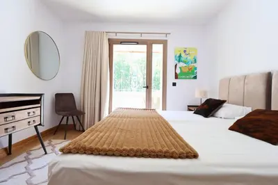 Un ou plusieurs lits dans un hébergement de l'établissement Samba superbe appartement terrasse vue montagne