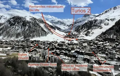 Vue générale sur la montagne ou vue sur la montagne depuis l'appartement