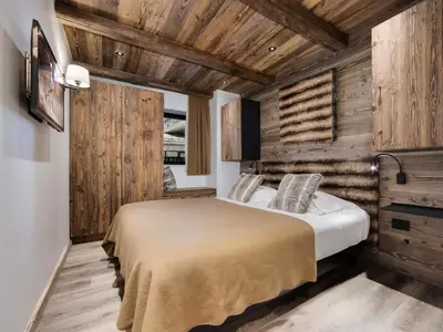 Un ou plusieurs lits dans un hébergement de l'établissement Résidence Turios 2 - Appartement entièrement rénové ski aux pieds Parking couvert MAE-2883