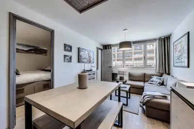 Un ou plusieurs lits dans un hébergement de l'établissement Résidence Val D'isere Village - Appartement entièrement rénové, au pied des pistes MAE-3153