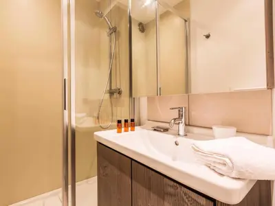 Salle de bains dans l'établissement Résidence Grand Cocor - Appartement entièrement rénové ski aux pieds Balcon MAE-3213