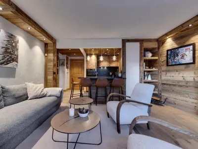 Coin salon dans l'établissement Résidence Squaw Valley - Appartement entièrement rénové Au pieds des pistes MAE-3223