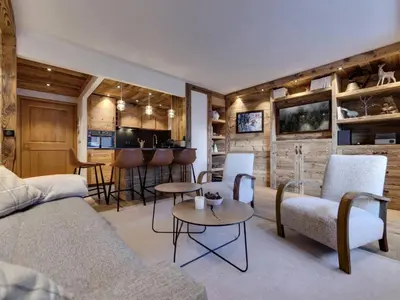 Coin salon dans l'établissement Résidence Squaw Valley - Appartement entièrement rénové Au pieds des pistes MAE-3223