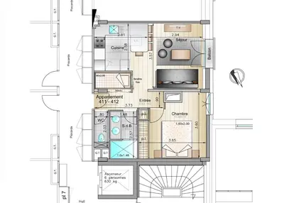Plan de l'établissement Résidence Grand Cocor - Appartement rénové Ski aux pieds MAE-3263