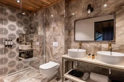 Salle de bains dans l'établissement Black Diamond - Tignes