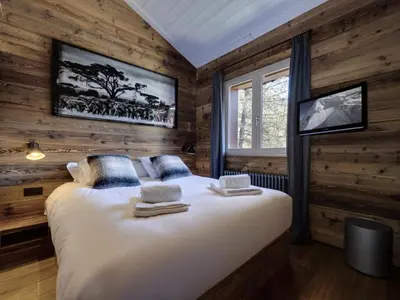 Un ou plusieurs lits dans un hébergement de l'établissement Chalet De Bellevarde - Appartement agréable Centre station MAE-7353