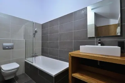 Salle de bains dans l'établissement Mio – Loft alpin lumineux avec vue montagne