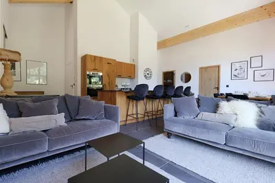 Coin salon dans l'établissement Mio – Loft alpin lumineux avec vue montagne