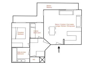 Plan de l'établissement Résidence Rond Point Des Pistes - Appartement confortable Ski aux pieds Balcon MAE-3173