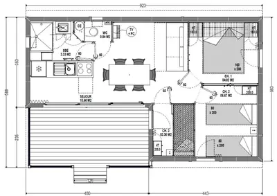 Plan de l'établissement Résidence Camping La Buidonniere - Chalet confortable et lumineux en pleine nature MAE-1073