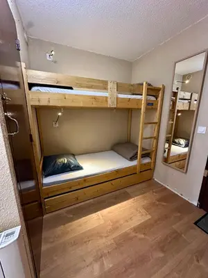 Un ou plusieurs lits dans un hébergement de l'établissement Le Cocon Savoyard - Ménage inclus - Arc 2000 - Ski IN-OUT - Conciergerie du Varet