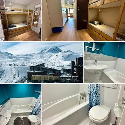 Salle de bains dans l'établissement Le Cocon Savoyard - Ménage inclus - Arc 2000 - Ski IN-OUT - Conciergerie du Varet