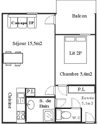 Plan de l'établissement Résidence Corniche - En étage supérieur avec une belle vue dégagée sur les montagnes. MAE-4953