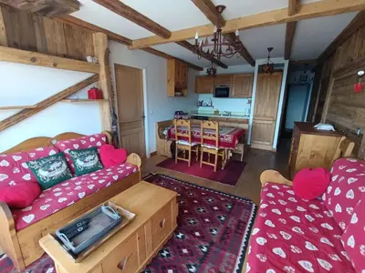 Cuisine ou kitchenette dans l'établissement Paradiski pied des pistes plan peisey