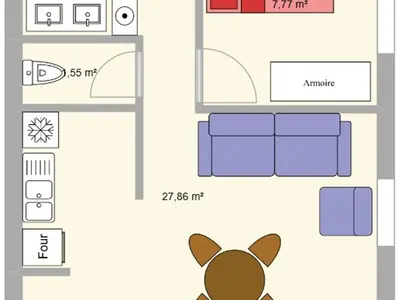Plan de l'établissement Appartement atypique, accès télécabine à pied, wifi offert - FR-1-508-312
