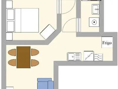 Plan de l'établissement Appartement atypique proche télécabine - 5 pers, 2 chambres, Wifi - FR-1-508-311