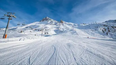 L'établissement Studio 25m2 - 4p - Tignes Val Claret - au pied des pistes avec vue montagne en hiver