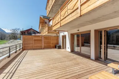 Balcon ou terrasse dans l'établissement Hara-Kiri, superbe appartement avec terrasse vue montagne