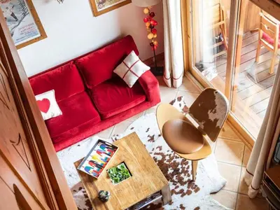 Coin salon dans l'établissement Duplex aux Arcs 1800, 3 chambres, skis aux pieds - FR-1-352-106
