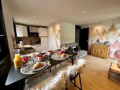 Cuisine ou kitchenette dans l'établissement Au Coeur de Lou - Studio 4 Pers Snowfront