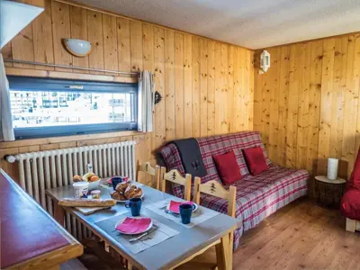 Coin salon dans l'établissement Beau T2 6 pers Tignes Val Claret le Pramecou