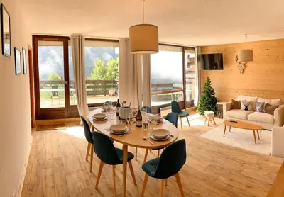Coin salon dans l'établissement Les Gentianes