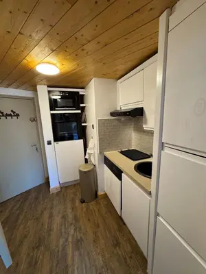 Cuisine ou kitchenette dans l'établissement Studio cabine balcon vue montagne pieds des pistes