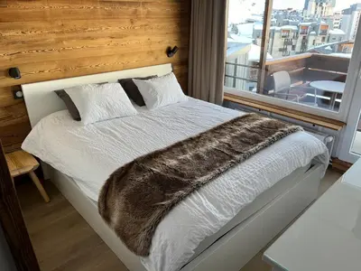 Un ou plusieurs lits dans un hébergement de l'établissement Fully Renovated 55m2 Apartment in Val Claret
