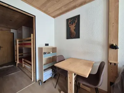 Un ou plusieurs lits dans un hébergement de l'établissement Magnifique studio neuf 4 pers - Val Claret