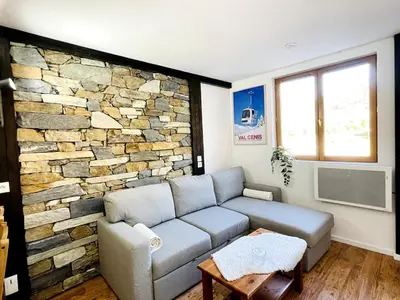 Coin salon dans l'établissement Appartement 6 pers, Le Clover - Front de Neige - Termignon