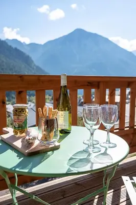 Vue générale sur la montagne ou vue sur la montagne depuis l'appartement