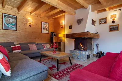 Coin salon dans l'établissement Chalet Les Mélèzes Sud