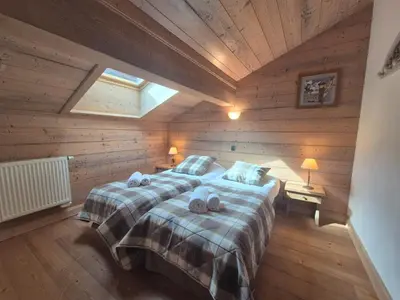Un ou plusieurs lits dans un hébergement de l'établissement Superbe appartement 8pers - St Foy Station